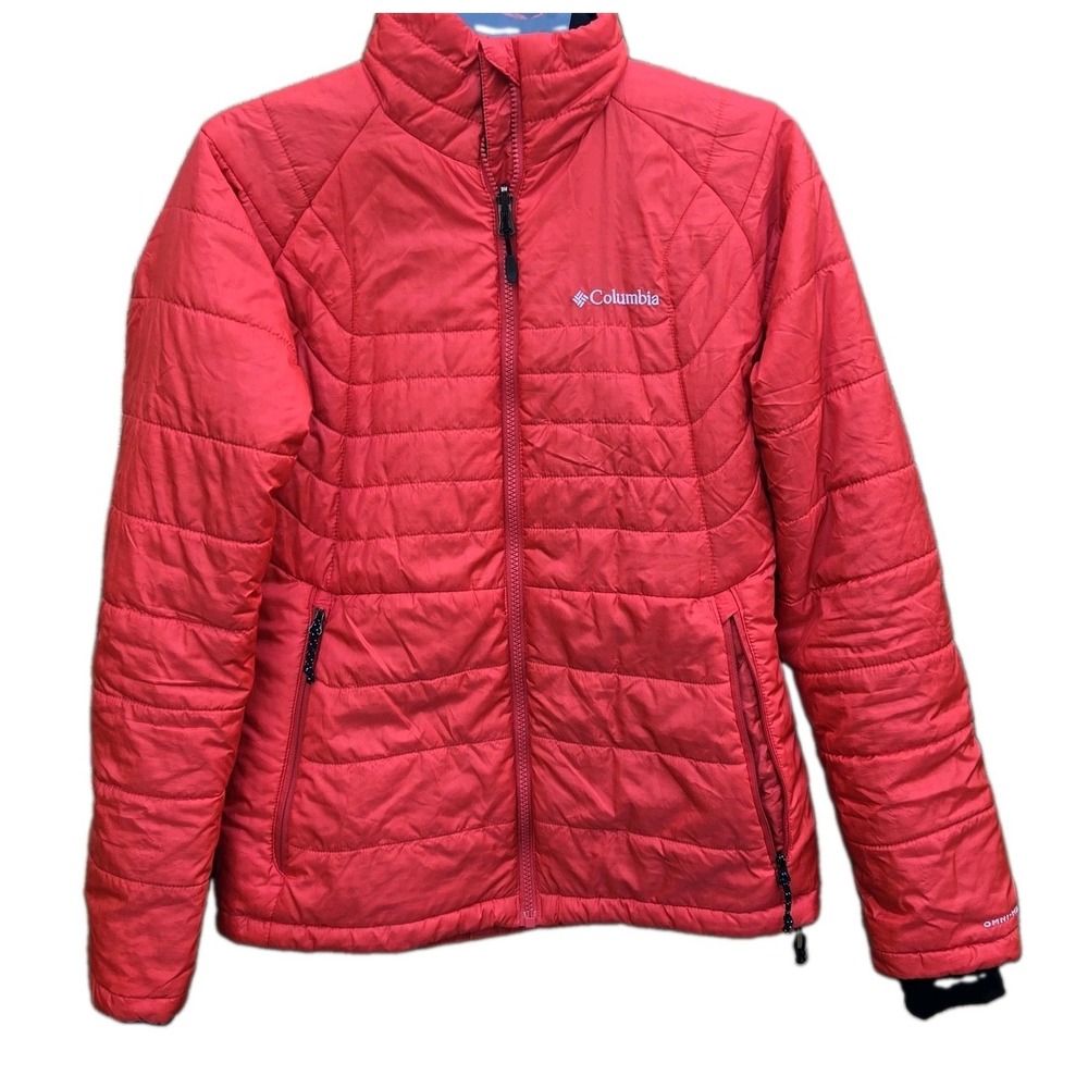 Columbia Omni-Heat Omni-Shield Puffer Jacket Womens Size S Red Light Activewear